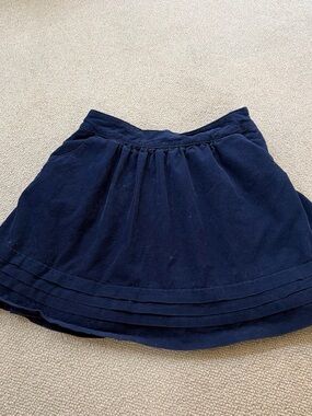 Cyrillus Dark Navy Pleated-Hem Circle Skirt